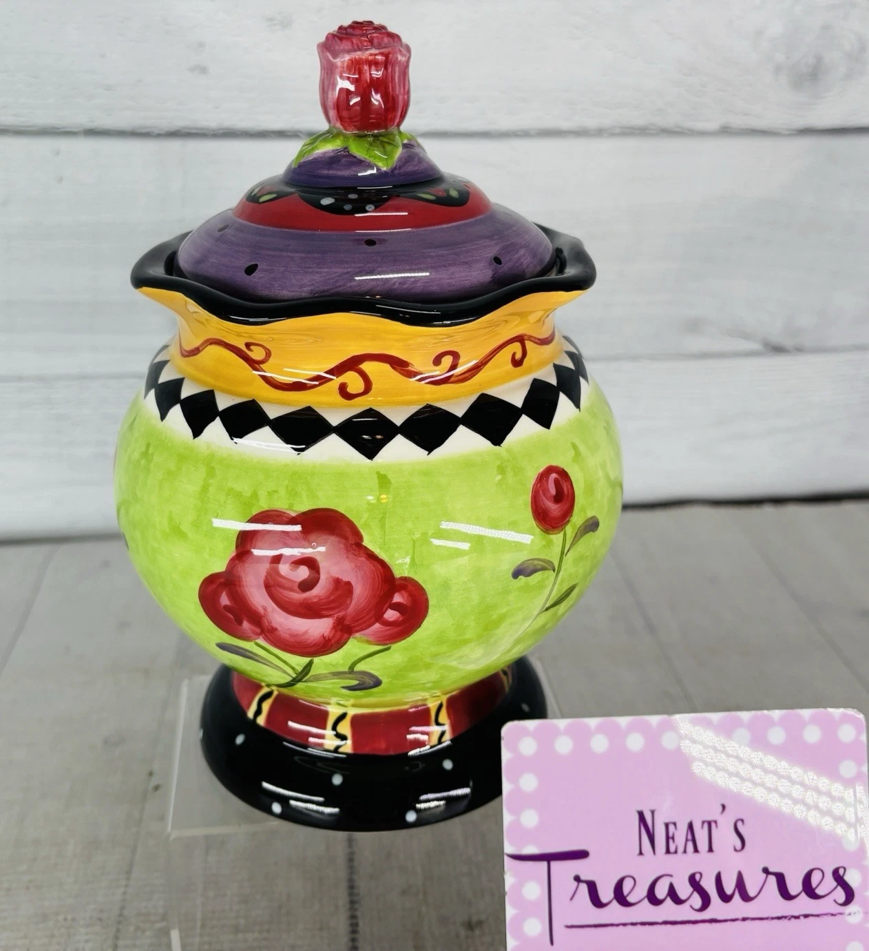 Certified International Sue Zipkin ROSE GARDEN Medium Lidded Ceramic Canister