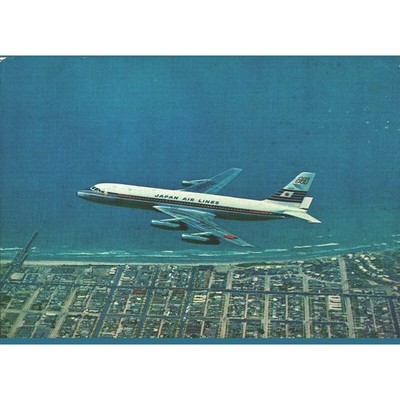 Aircraft Japan Air Lines Convair 880M Jet Courier Chrome Postcard 6''x4''