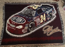 Jeff Gordon DuPont NASCAR Vintage Tapestry Blanket The Northwest Company-Used