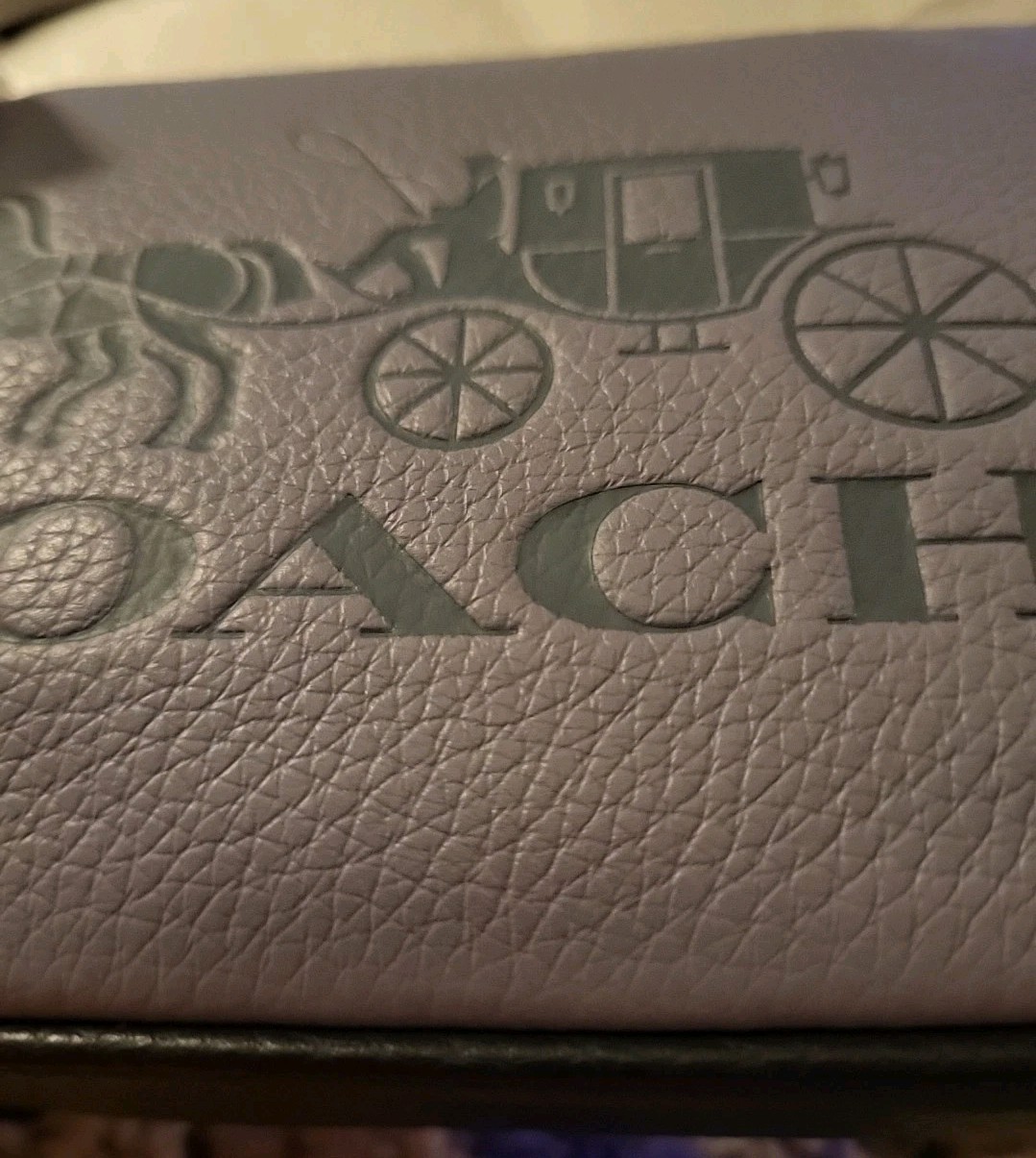 Coach Nolita 19 Pebbled Leather Horse & Carriage Logo Bag NWT Blue & Green Rare image 8