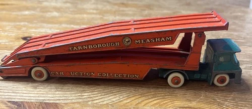 Matchbox Lesney K-8 Guy Warrior Car Transporter Orange Blue Farnborough Measham