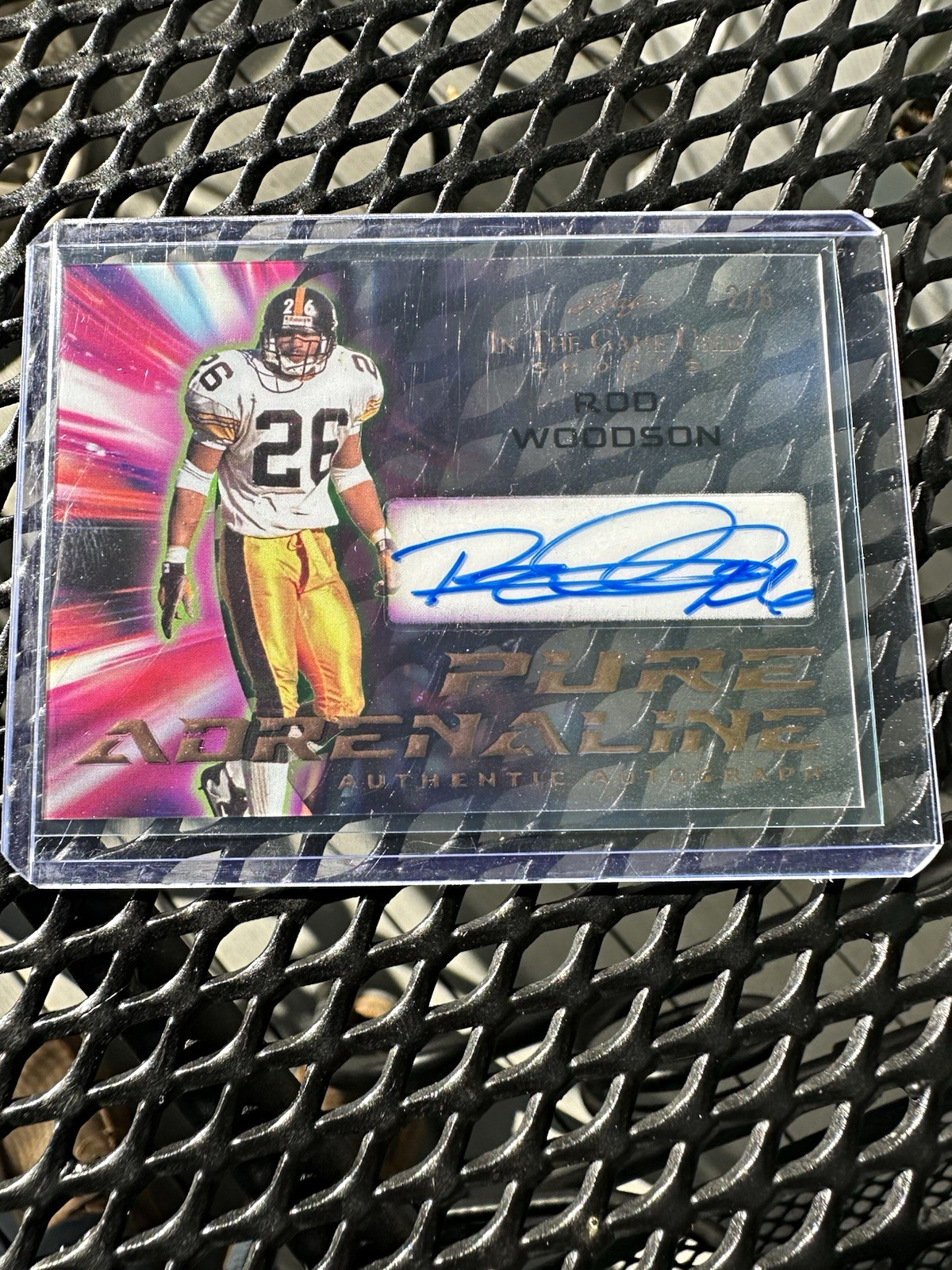 Leaf 2025 In the Game Used Sports Rod Woodson Steelers Pure Adrenaline Auto 2/5
