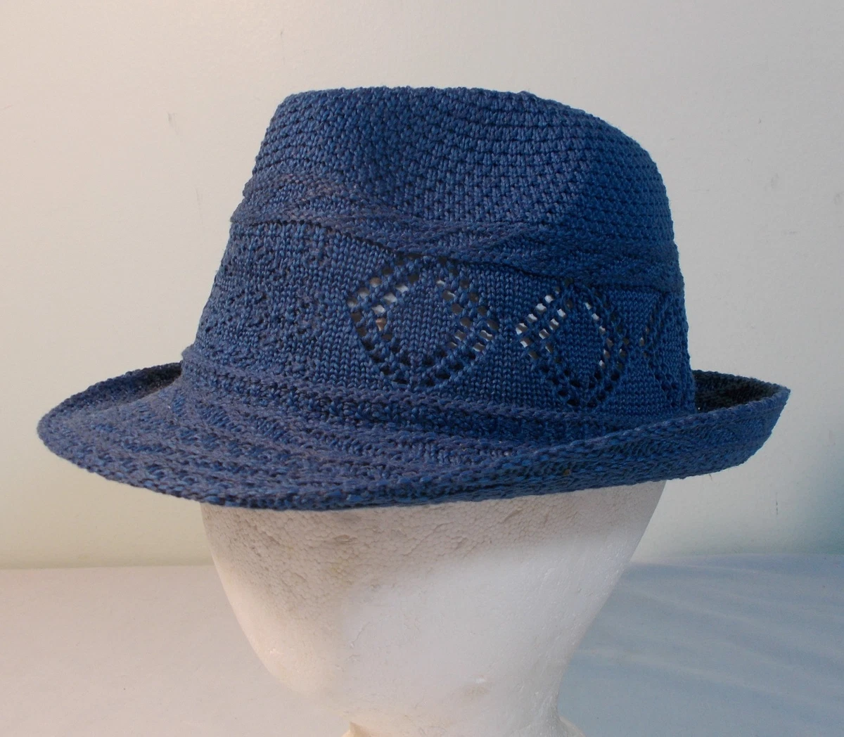 Vintage Dobbs Fedora Wide Brim Structured Doeskin Felt Blue Hat Size OS Special Occasion Fedora Original Vintage Hats for Men for  main image 2