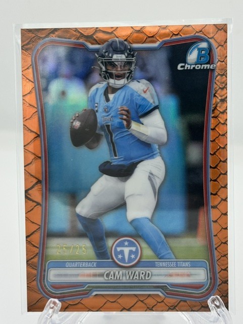 2026 Bowman Chrome - Cam Ward BCV-95 Orange Reptilian /25 Last on Print