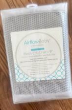 Breathable Mesh Liner for Full-Size Cribs, 9" H 23cm Essential 2mm Mesh, Wh...