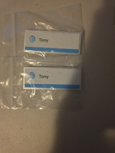 Two Magnetic AT&T Name Tags Vintage