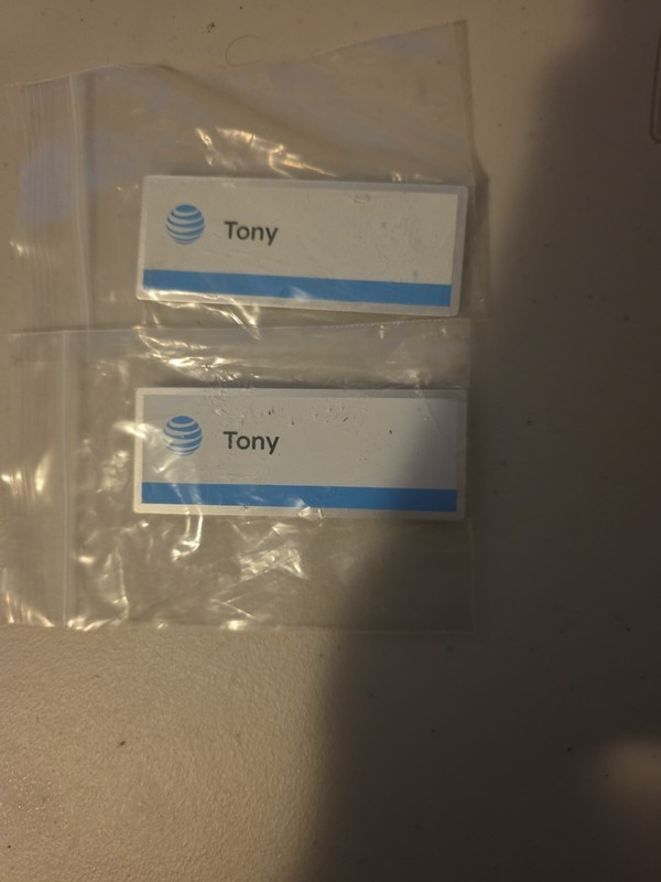 Two Magnetic AT&T Name Tags Vintage