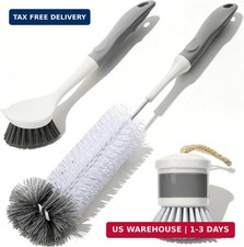 3 Pack Kitchen Cleaning Brush Set, Dish Brush, Extra Long 14.3 inch Bottle Brush