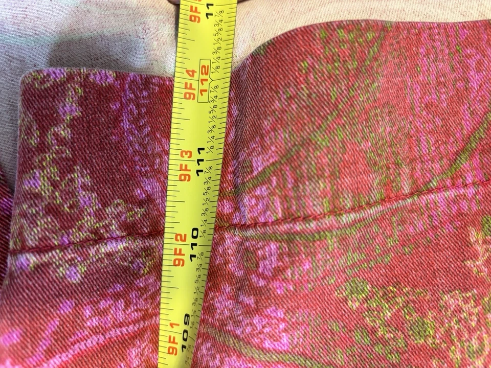 Crate & Barrel Christmas Paisley Tablecloth Red 1112 x 59” Seats 10 - 12 Cotton - Image 4 of 4