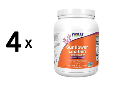 4 x Now Foods Sunflower Lecithin Pure Powder (454g) (66,07 EUR/kg)