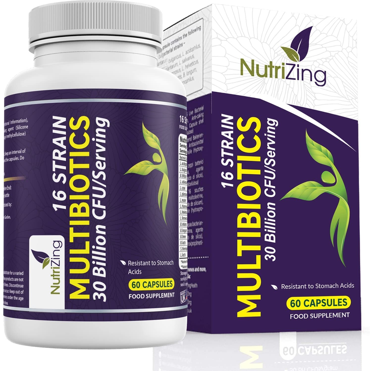 NutriZing Bio Cultures Complex Probiotics for Gut Health 60 count (Pack of 1)