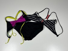 Nike bikini womens size 10 tops L bottom swim set athletic sporty beach poolwear