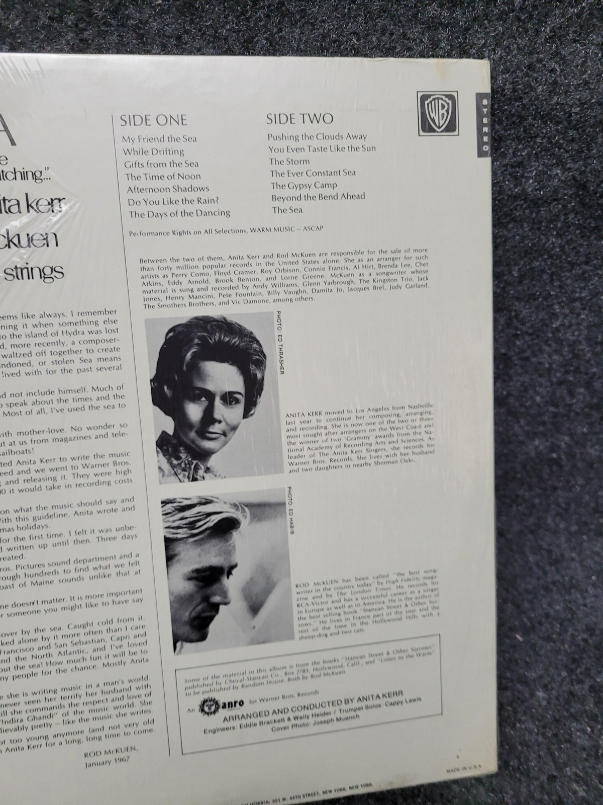 Vintage Vinyl The Sea San Sebastian Strings Anita Kerr Rod McKuen Warner 1967