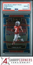 2022 PANINI SELECT DRAFT PICKS BLUE #5 CHRIS OLAVE RC PSA 10