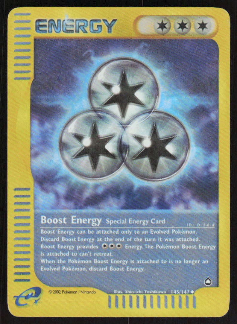 Boost Energy Reverse Holo 145/147 LP Aquapolis Pokemon Card