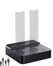Dual Bay NVMe SSD Cloner Duplicator - 20Gbps USB 3.2 Gen 2x2 M.2 Enclosure ...