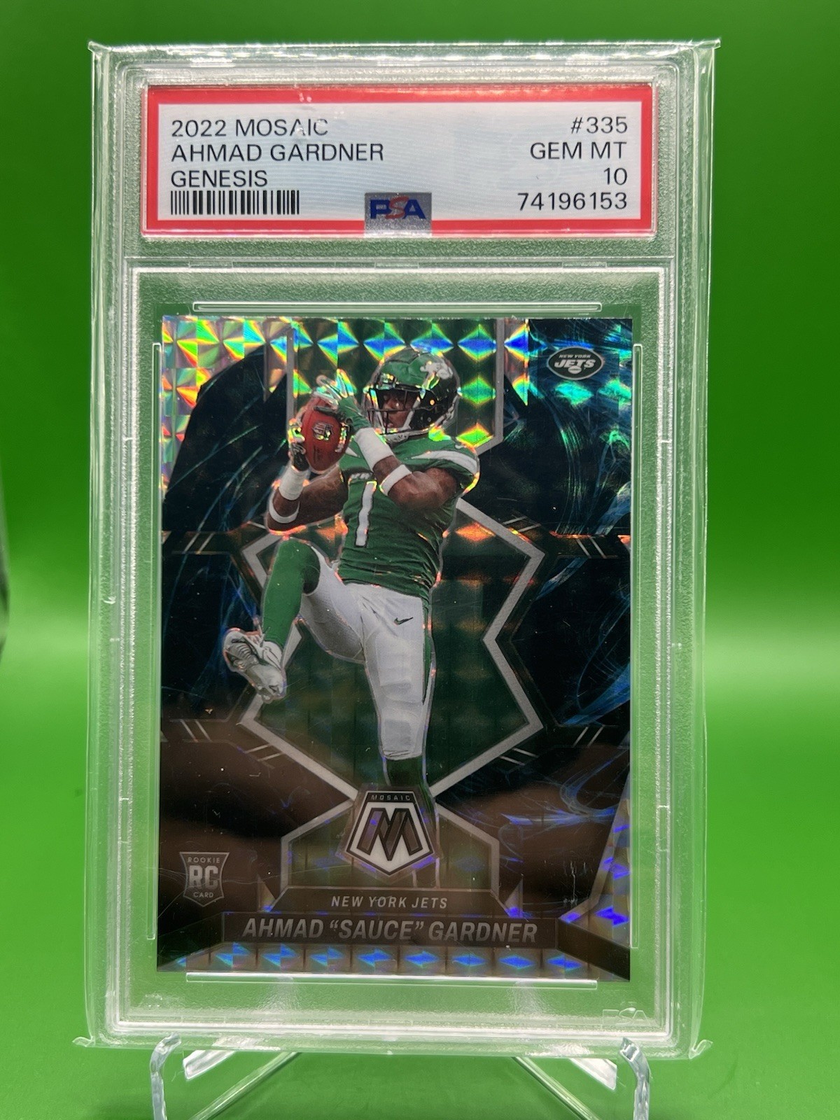 2022 NFL Mosaic Ahmad Sauce Gardner GENESIS ROOKIE #335 PSA 10 Gem Mint RC JETS