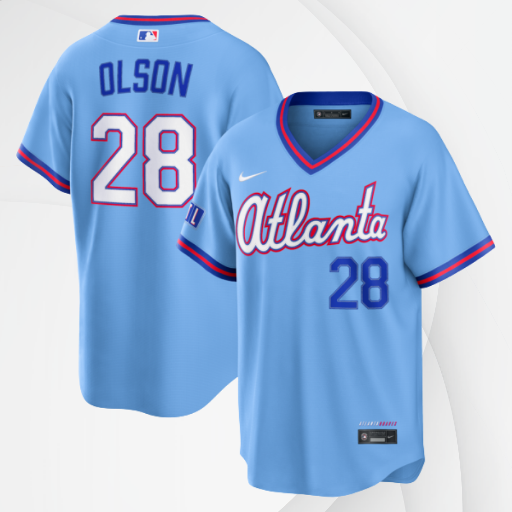 Men's Braves #28 Matt Olson 2026 City Connect Stadium Jersey