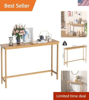 Bamboo Console Table Entryway Narrow Sofa Table Hallway Living Room Natural