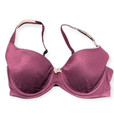 VICTORIA S SECRET Women s Dark Pink Lace Body By Victoria Lined Demi Bra Size 34