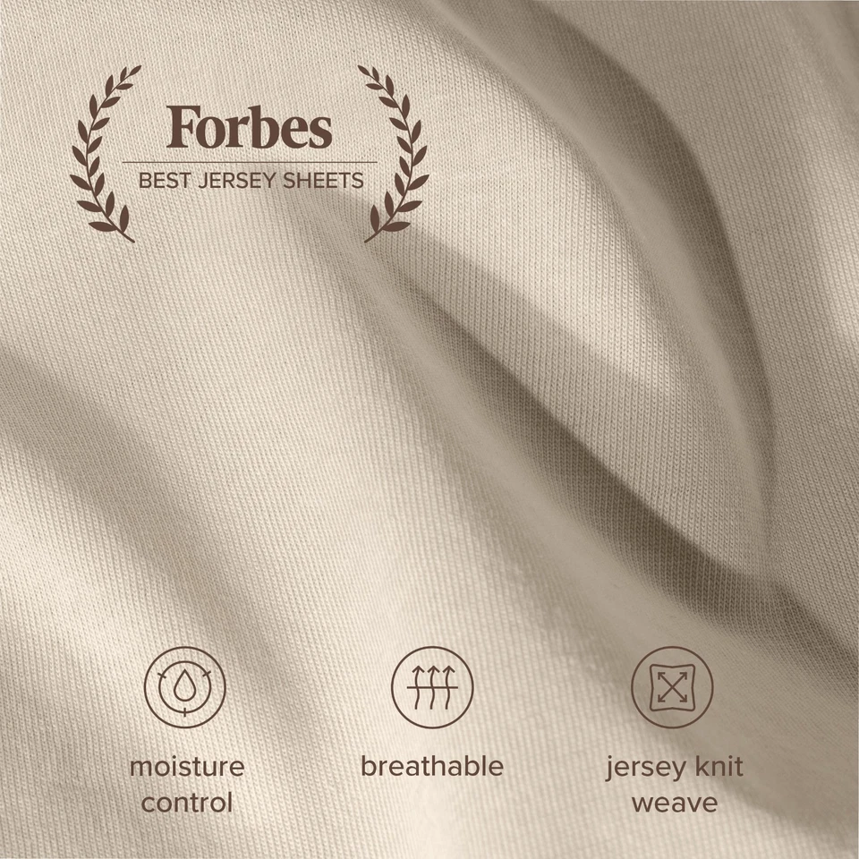 Bare Home 100% Organic Cotton Ultra Soft Jersey Fitted Sheet - Deep Pocket - Image 4 of 4