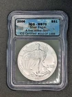 2006 S $1 ICG  MS70 American Silver Eagle 1 oz. 999 Silver First Strike 10/1487