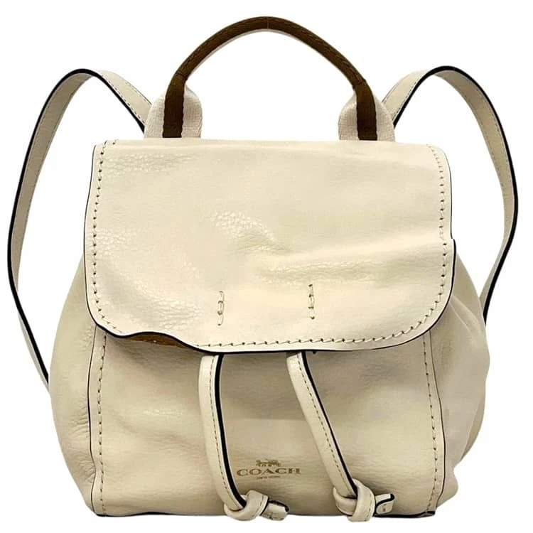 Coach White Leather Mini Backpack - Signature Tag COACH Mini Campus Backpack In Croc Embossed Leather in White  main image 2