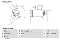 DéMarreur Bosch 0 986 017 120 FüR OE 71739718 - 09115192 - 09130838 - 09163856