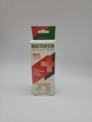 Bacitraycin Plus Max Pain Relief Ointment with Aloe Net WT 1 oz. Exp7/27