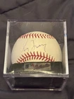 Greg Maddux Signed Auto MLB Baseball Ball (no COA) With Rawlings Cube Display