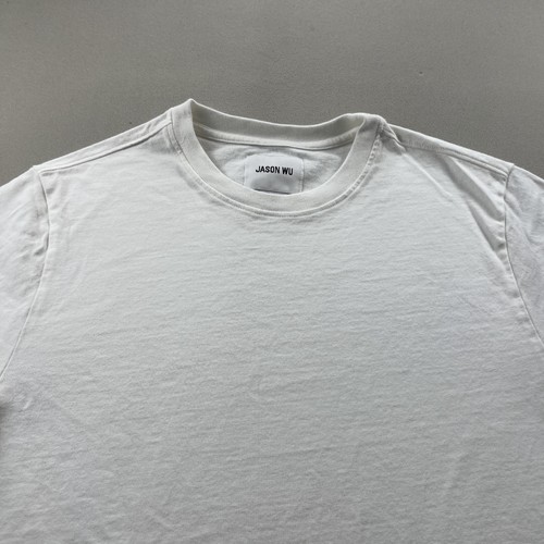 Jason Wu T-Shirt Mens Large White Blank Basic Slim Crewneck Short Sleeve Cotton - Picture 2 of 9