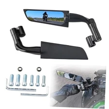 Racing Motorcycle Mirrors Stealth Wind Wing Side Mirror Double Rotating Rear 