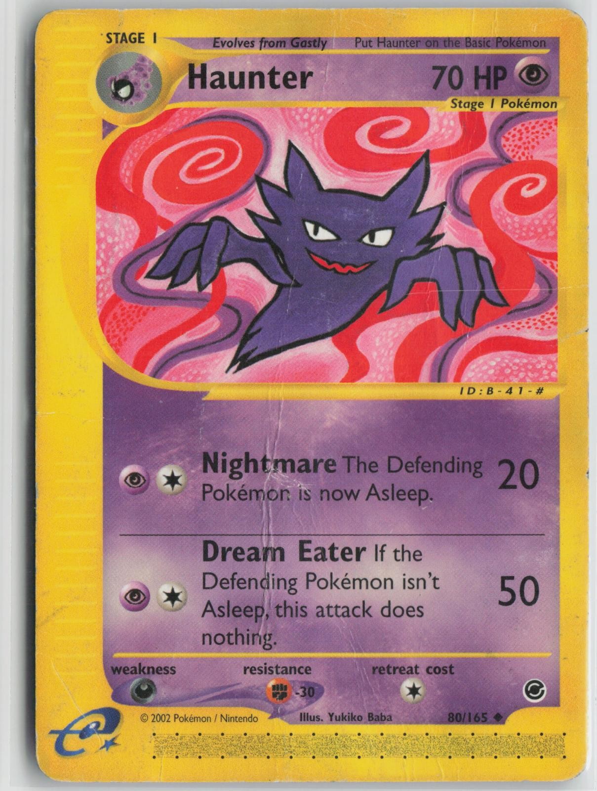 Haunter 80/165 Uncommon Expedition Base Set Pokemon Damaged