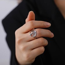 Anillo símbolo árbol acero inoxidable color plata alianza de boda unisex pulido
