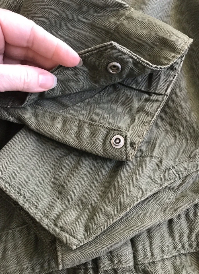 Vintage 50s SLEDGES Coveralls Green Twill Herringbone Sz 40 Long Workwear EUC - Image 4 of 4