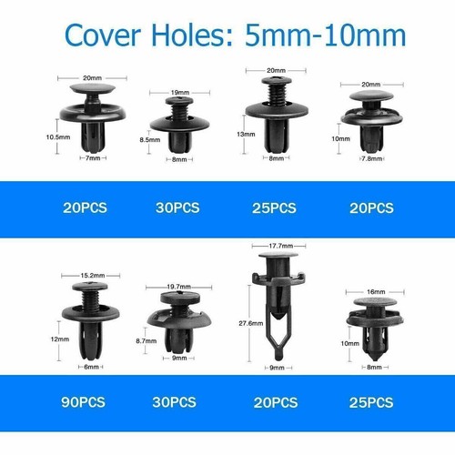 650pcs Car Retainer Auto Fasteners Push Trim Plastic Clips Pin Rivet Bumper Kit - Picture 5 of 12