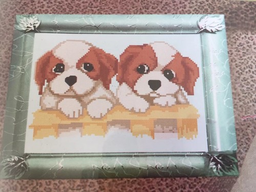 Small Pillow Cover Puppies Cross Stitch Kit - Picture 3 of 4