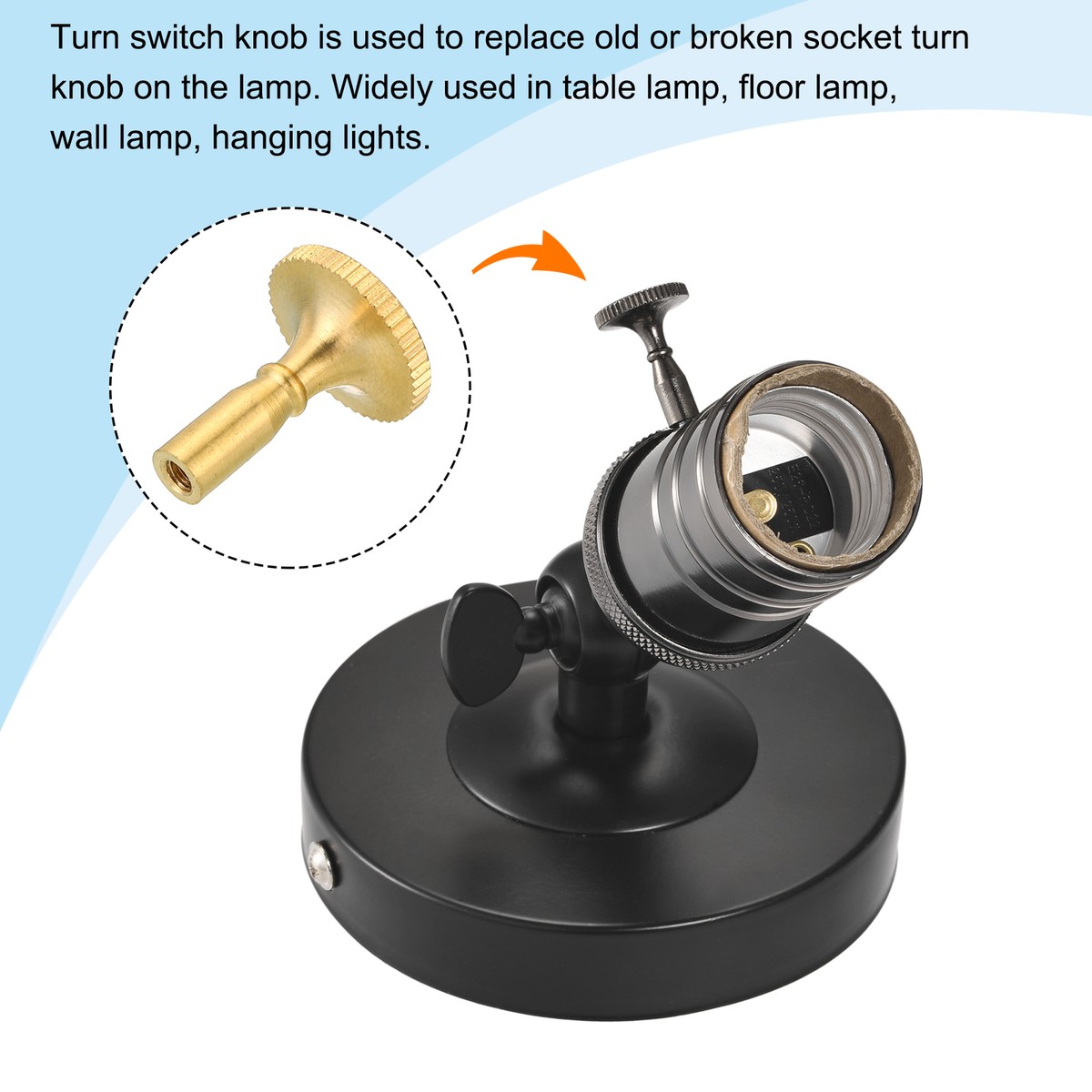 Replacement Lamp Socket Light Lamp Turn On/Off Switch Knobs Replacement ...