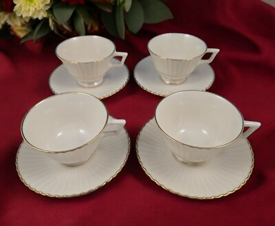 #ad 4 Lenox Colonnade Gold Cup amp; Saucer Sets 8 Piece Matches Citation Gold L148 USA $25.00