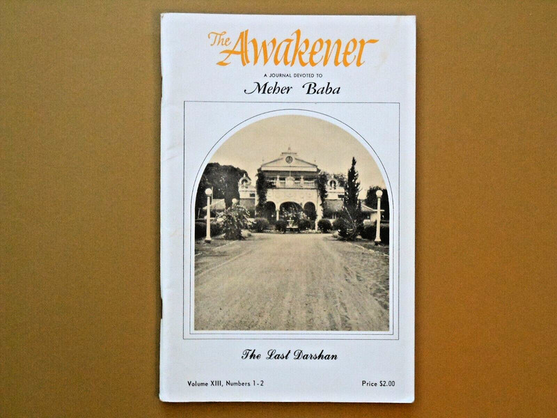 Meher Baba's AWAKENER MAGAZINE Vol. 13 No. 1-2 Year 1970 EX. Last Darshan Ed.