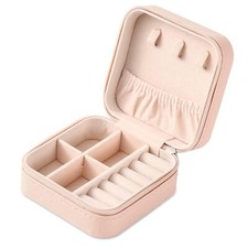 Mini Travel Jewelry Box   Portable Leather Organizer for Women  Girls Pink