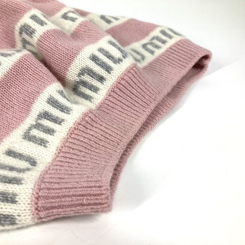 MIUMIU 5HC260 Bicolor Logo Gorro Tejido Sombrero Tejido Sombrero Tejido - Imagen 8 de 15