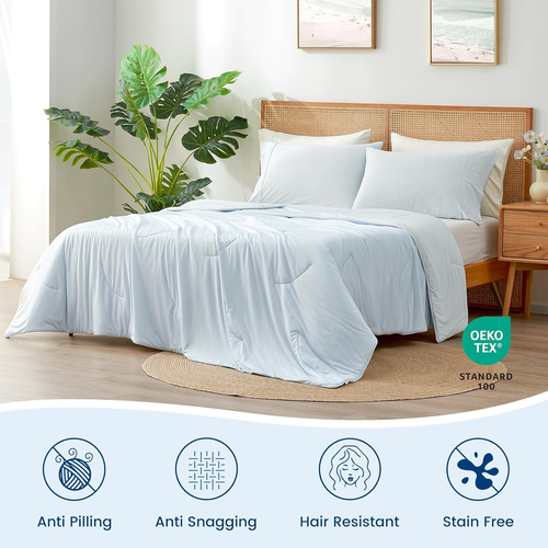 Cooling Comforter Queen Size Dual-Sided, Ultra-Soft Cooling Blankets for Hot Sle - Picture 6 of 12