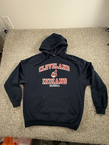 Vintage Cleveland Indians Hoodie Men’s Sz XL Streetwear Pullover Blue