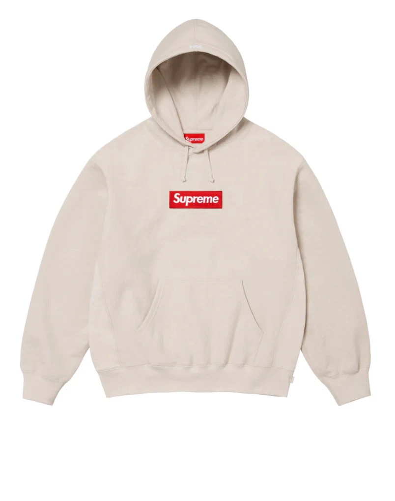 Sweat à capuche logo Supreme Box Bogo naturel FW24 taille XLarge EN MAIN !