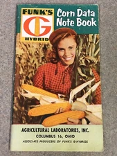 VINTAGE 1955 Funk's G Hybrids Seed Corn Farming Data Notebook Advertising Book