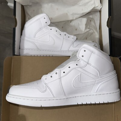 Brand new in box Size 11.5 - Jordan 1 Mid Triple White | eBay