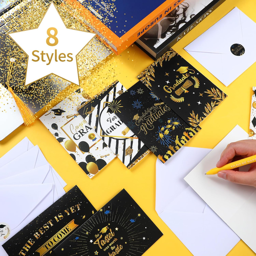 24 Pcs Graduation Cards 2025 Gold Foiled Bulk Graduation Cards with Envelopes an - 第 7/7 張圖片