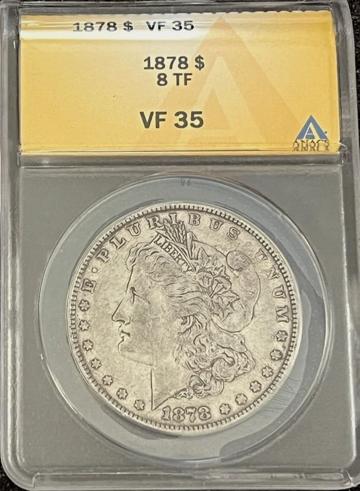 1878 P Morgan Silver Dollar ANACS VF-35 8TF - Image 3 of 4