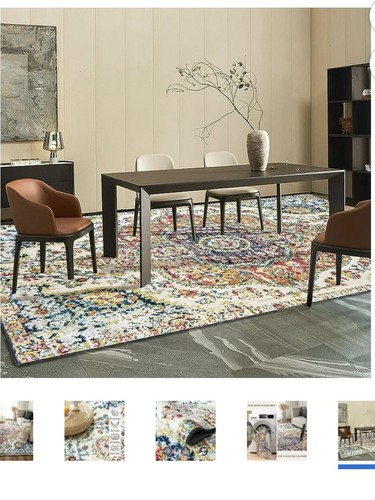 VK VK·LIVING Machine Washable Rug 5'X7' Vintage Design Washable Area Rugs - Picture 5 of 5